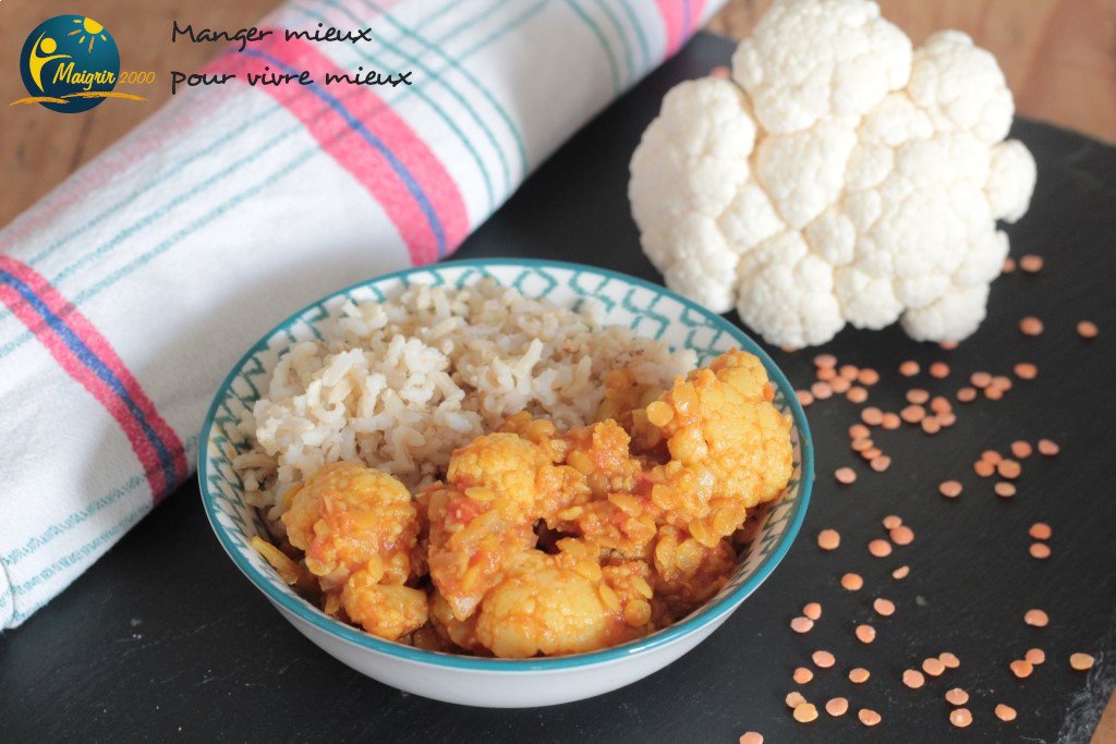 Recette minceur - Chou blanc au curry