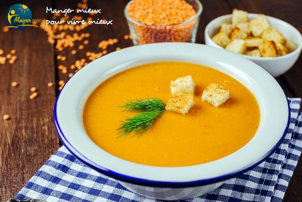 Recette minceur - Soupe de lentilles corail au cumin