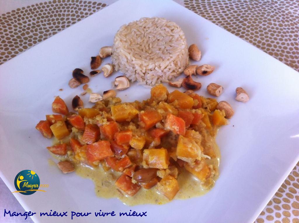 Curry de Poulet, Riz parfumé Légumes fondants